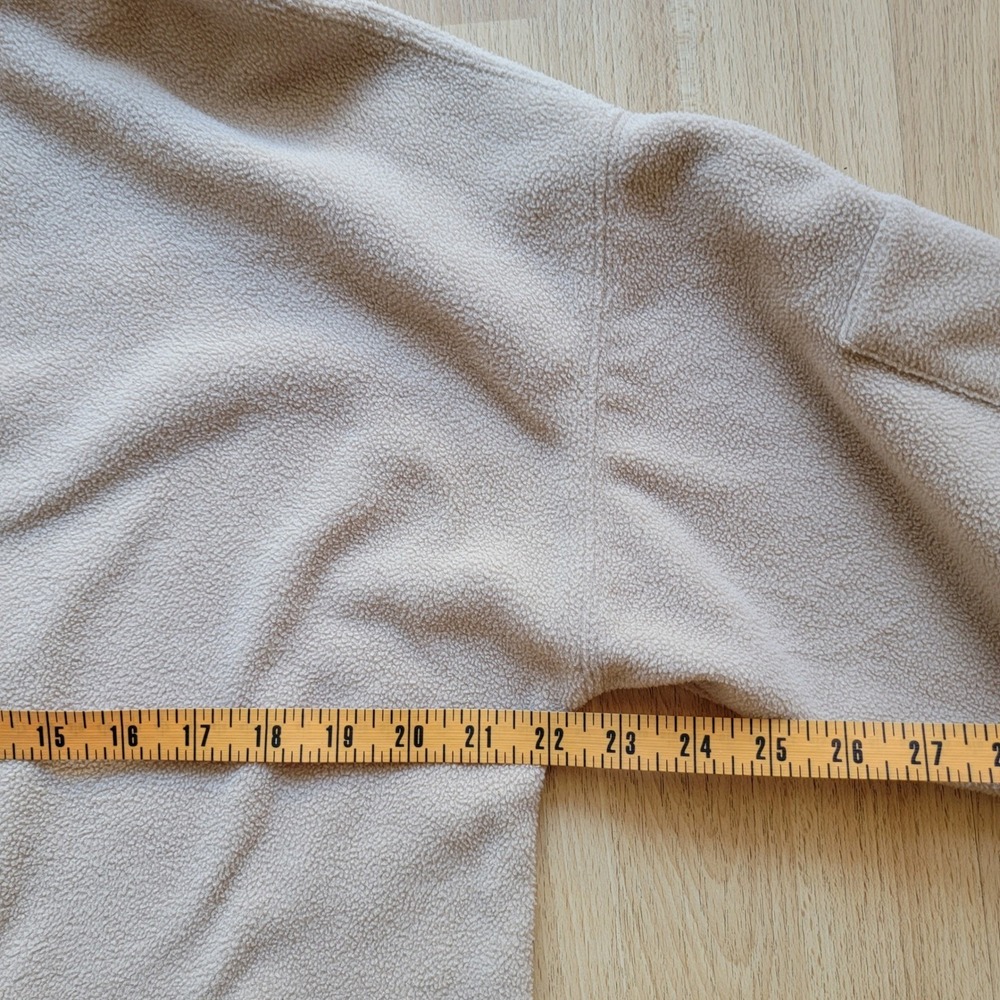 PRIX Fleece Quarter Zip Pullover Sweatshirt Crop Tan Women's Small - Picture 6 of 7